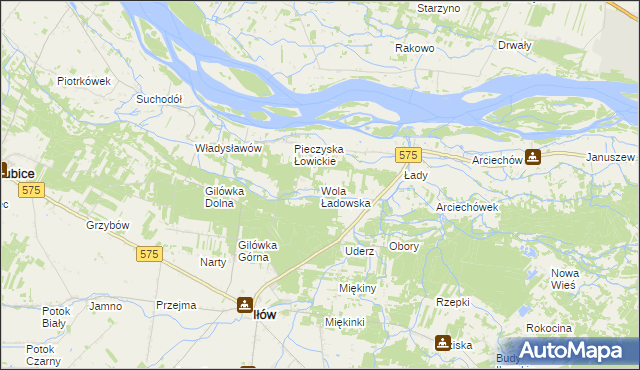 mapa Wola Ładowska, Wola Ładowska na mapie Targeo
