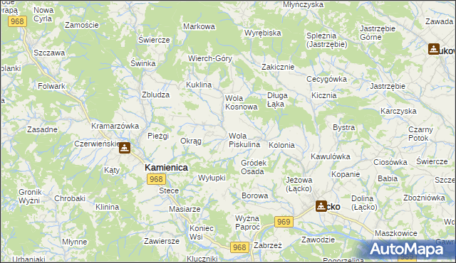 mapa Wola Piskulina, Wola Piskulina na mapie Targeo