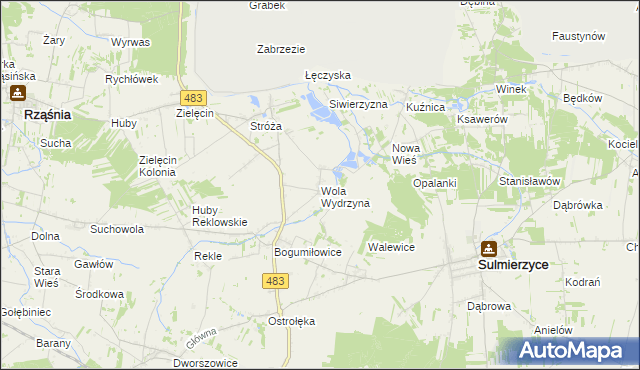 mapa Wola Wydrzyna, Wola Wydrzyna na mapie Targeo