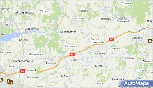 mapa Wola Żyrowska, Wola Żyrowska na mapie Targeo