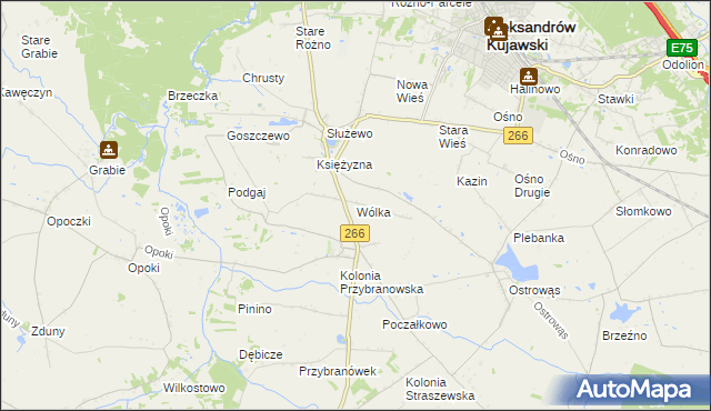 mapa Wólka gmina Aleksandrów Kujawski, Wólka gmina Aleksandrów Kujawski na mapie Targeo