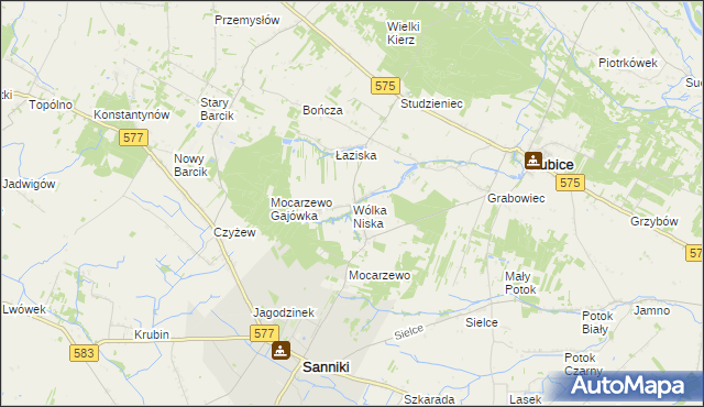 mapa Wólka Niska, Wólka Niska na mapie Targeo