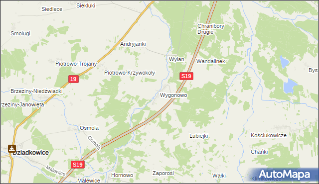 mapa Wygonowo, Wygonowo na mapie Targeo