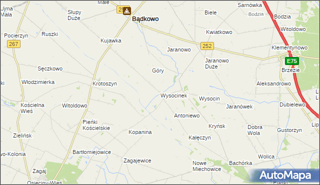 mapa Wysocinek, Wysocinek na mapie Targeo