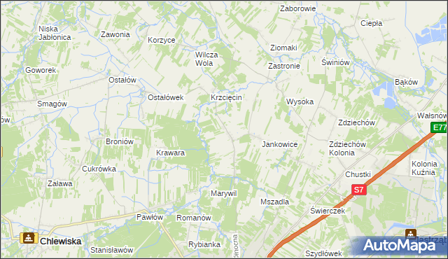 mapa Wysocko gmina Szydłowiec, Wysocko gmina Szydłowiec na mapie Targeo
