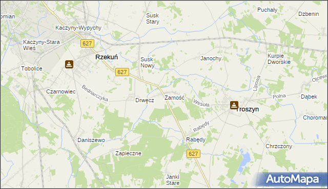 mapa Zamość gmina Troszyn, Zamość gmina Troszyn na mapie Targeo
