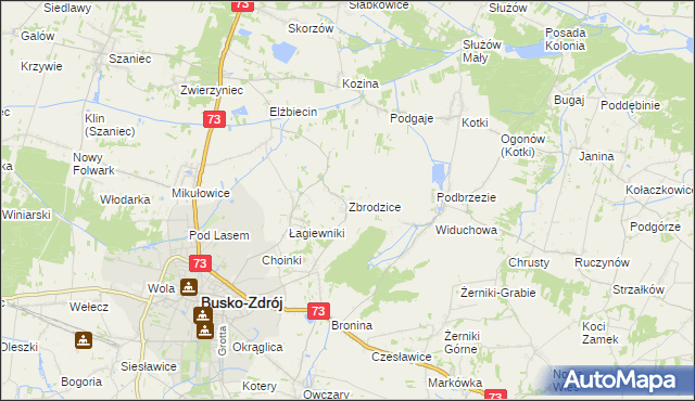 mapa Zbrodzice, Zbrodzice na mapie Targeo