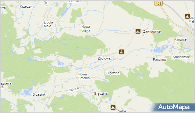 mapa Zbytowa, Zbytowa na mapie Targeo