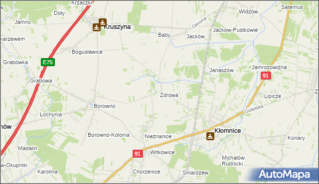 mapa Zdrowa, Zdrowa na mapie Targeo