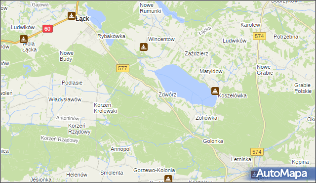 mapa Zdwórz, Zdwórz na mapie Targeo