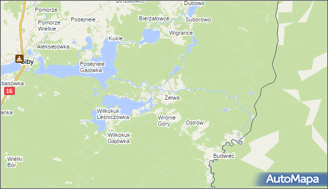 mapa Zelwa, Zelwa na mapie Targeo