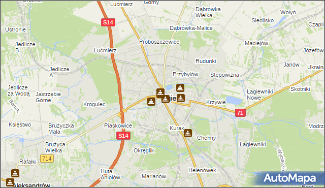 mapa Zgierz, Zgierz na mapie Targeo