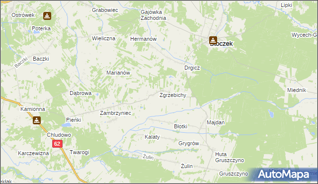 mapa Zgrzebichy, Zgrzebichy na mapie Targeo