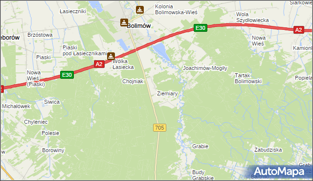 mapa Ziemiary, Ziemiary na mapie Targeo