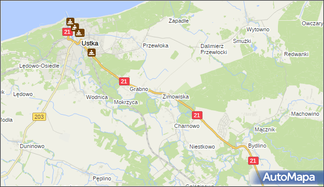 mapa Zimowiska, Zimowiska na mapie Targeo