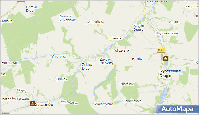 mapa Żuków Pierwszy, Żuków Pierwszy na mapie Targeo