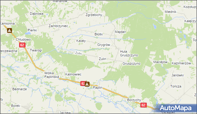 mapa Żulin gmina Stoczek, Żulin gmina Stoczek na mapie Targeo