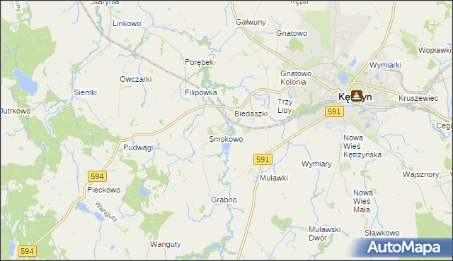 mapa Nowy Młyn gmina Kętrzyn, Nowy Młyn gmina Kętrzyn na mapie Targeo