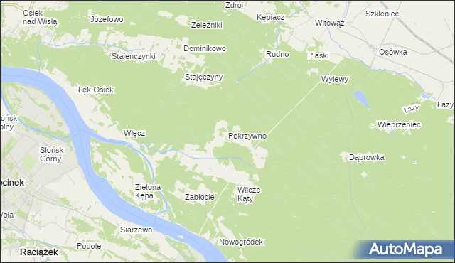 mapa Pokrzywno gmina Czernikowo, Pokrzywno gmina Czernikowo na mapie Targeo