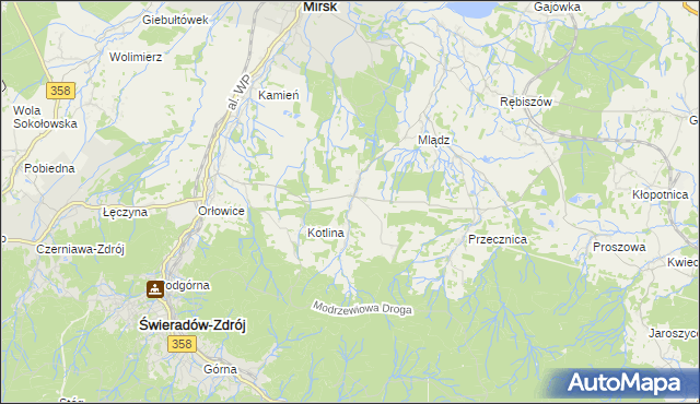 mapa Gierczyn gmina Mirsk, Gierczyn gmina Mirsk na mapie Targeo