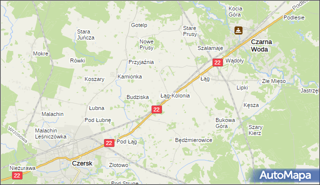 mapa Łąg-Kolonia, Łąg-Kolonia na mapie Targeo
