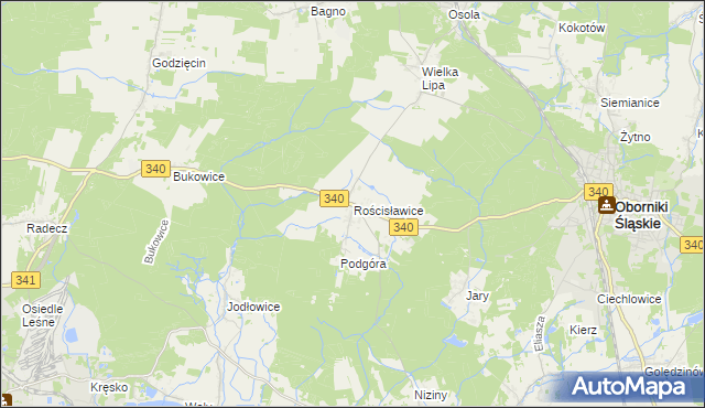 mapa Rościsławice, Rościsławice na mapie Targeo