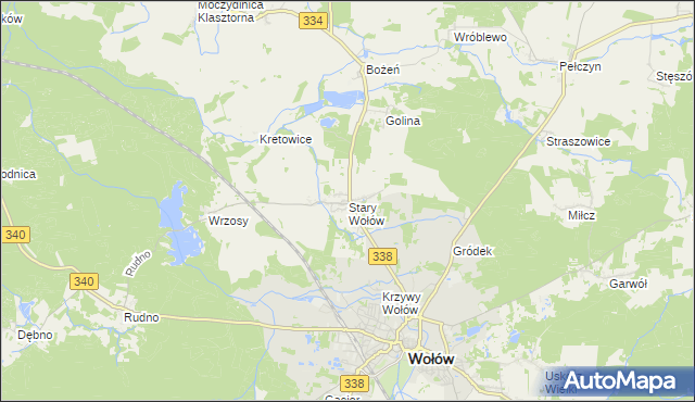 mapa Stary Wołów, Stary Wołów na mapie Targeo