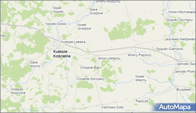 mapa Wnory-Wiechy, Wnory-Wiechy na mapie Targeo