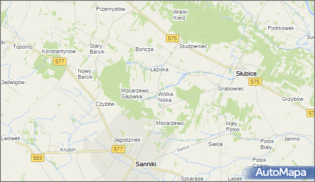 mapa Wólka Niska, Wólka Niska na mapie Targeo