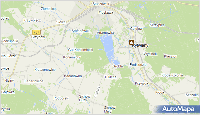 mapa Adamówka gmina Rytwiany, Adamówka gmina Rytwiany na mapie Targeo