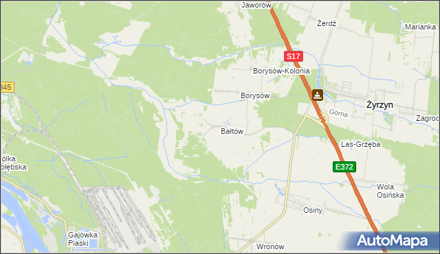 mapa Bałtów gmina Żyrzyn, Bałtów gmina Żyrzyn na mapie Targeo