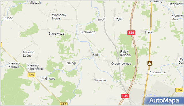 mapa Bańki, Bańki na mapie Targeo