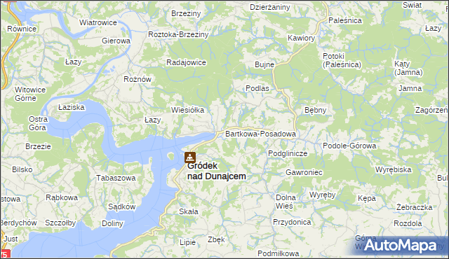 mapa Bartkowa-Posadowa, Bartkowa-Posadowa na mapie Targeo