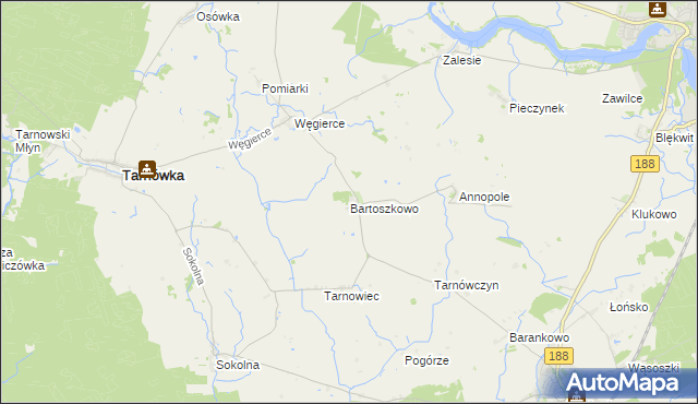 mapa Bartoszkowo, Bartoszkowo na mapie Targeo