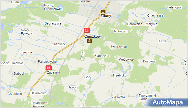 mapa Biadaszka, Biadaszka na mapie Targeo