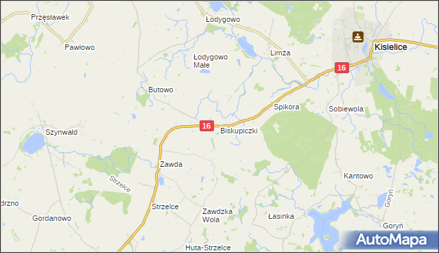 mapa Biskupiczki, Biskupiczki na mapie Targeo