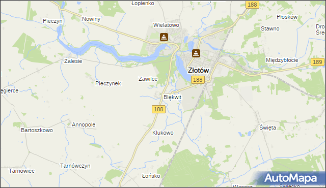 mapa Blękwit, Blękwit na mapie Targeo