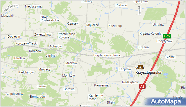 mapa Bogdanów-Kolonia, Bogdanów-Kolonia na mapie Targeo