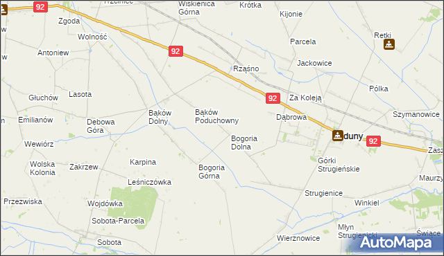 mapa Bogoria Pofolwarczna, Bogoria Pofolwarczna na mapie Targeo