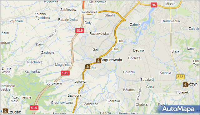 mapa Boguchwała powiat rzeszowski, Boguchwała powiat rzeszowski na mapie Targeo