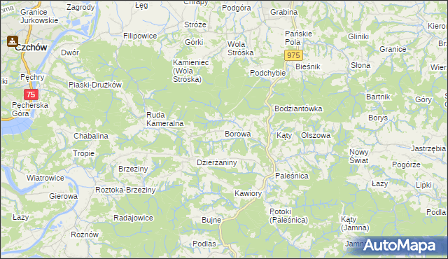 mapa Borowa gmina Zakliczyn, Borowa gmina Zakliczyn na mapie Targeo