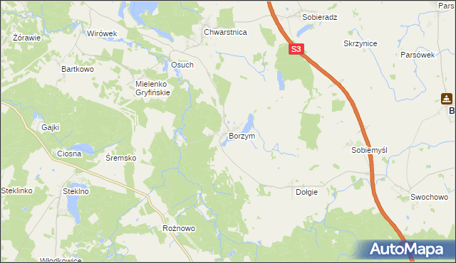 mapa Borzym, Borzym na mapie Targeo