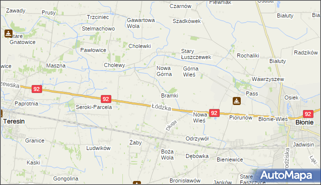 mapa Bramki, Bramki na mapie Targeo