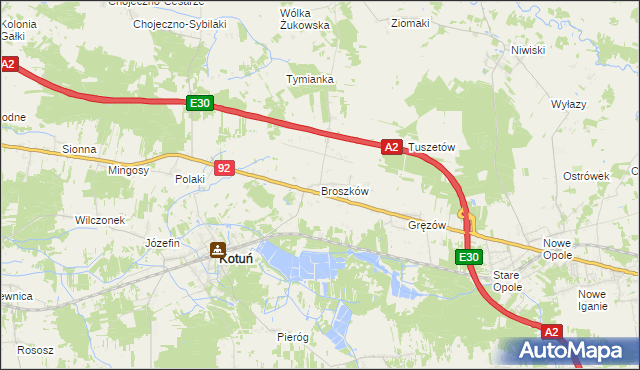 mapa Broszków, Broszków na mapie Targeo