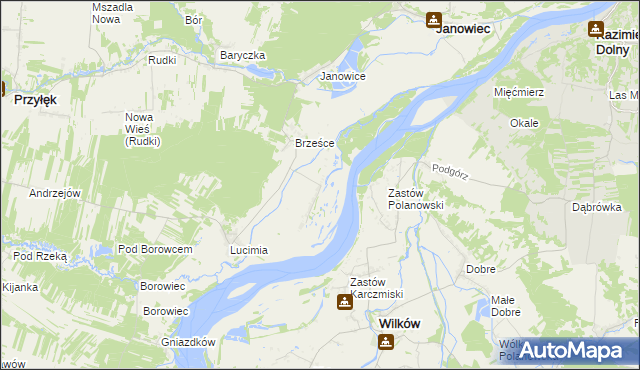 mapa Brześce-Kolonia, Brześce-Kolonia na mapie Targeo