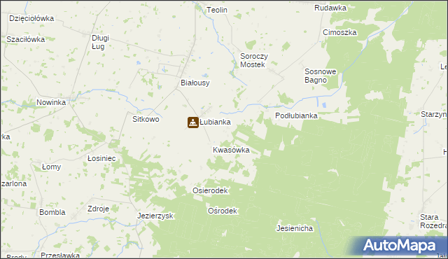 mapa Brzozowe Błoto, Brzozowe Błoto na mapie Targeo