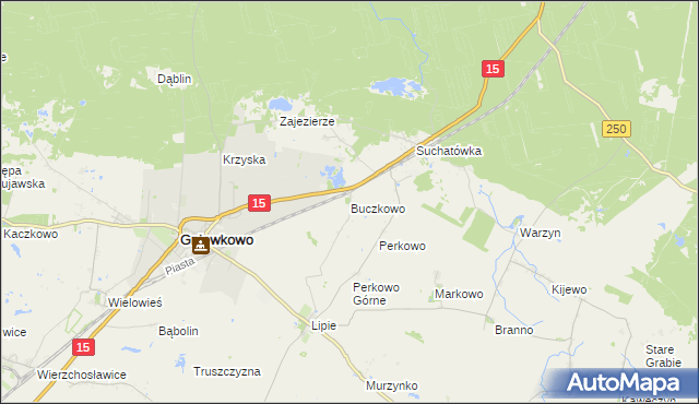 mapa Buczkowo gmina Gniewkowo, Buczkowo gmina Gniewkowo na mapie Targeo