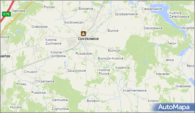 mapa Bujniczki-Kolonia, Bujniczki-Kolonia na mapie Targeo