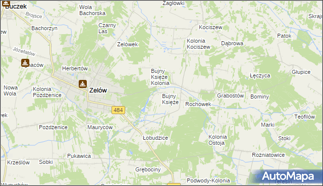 mapa Bujny Księże, Bujny Księże na mapie Targeo