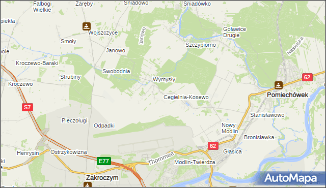 mapa Cegielnia-Kosewo, Cegielnia-Kosewo na mapie Targeo